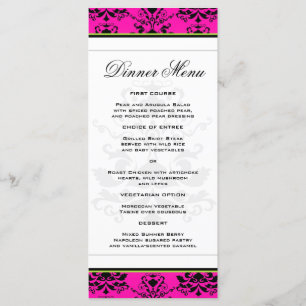 Damasco cor-de-rosa e preto com menu Janto Slim Ve