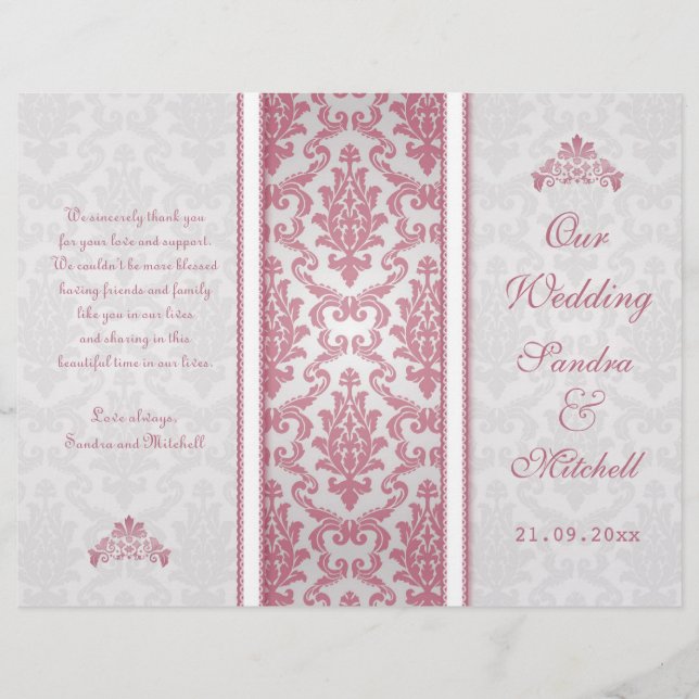 Damasco cor-de-rosa no Programa Casamento de prata (Frente)
