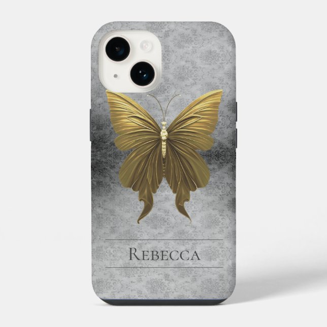 Damasco de Borboleta Dourada (Verso)