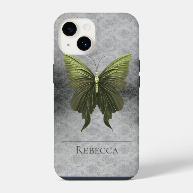 Damasco de Borboleta Verde (Verso)