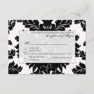 Damasco de Cartão RSVP de Casamento Personalizável