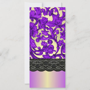 Damasco de rendas roxo e dourado