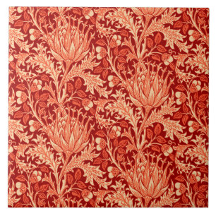 Damasco de William Morris, profundamente laranja