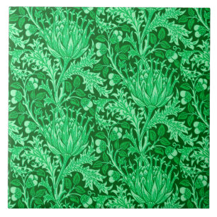 Damasco de William Morris, verde esmeralda