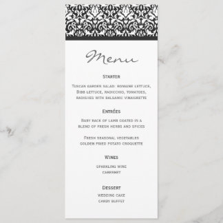 Damasco do menu do casamento