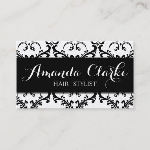 Damasco do preto do cartão de visita do