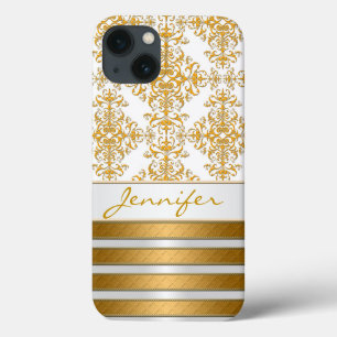 Damasco Dourado e Listras Personalizado
