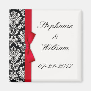 Damasco e imã de geladeira vermelha do arco