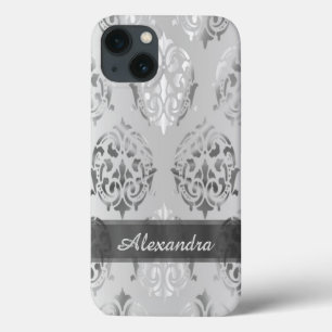 Damasco elegante chique personalizado das cinzas