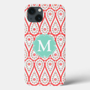 Damasco elegante moderno Paisley coral