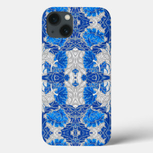 Damasco Floral, Azul Sapphire e Cinzas
