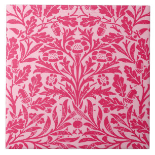 Damasco floral de Nouveau da arte, rosa fúcsia