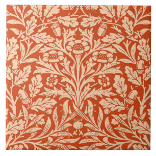 Damasco floral de Nouveau da arte, tanjerina clara