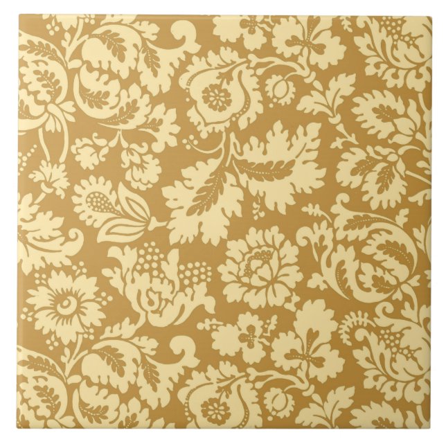 Damasco floral de William Morris, amarelo da (Frente)