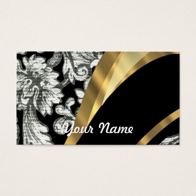Damasco floral preto e branco (Frente)