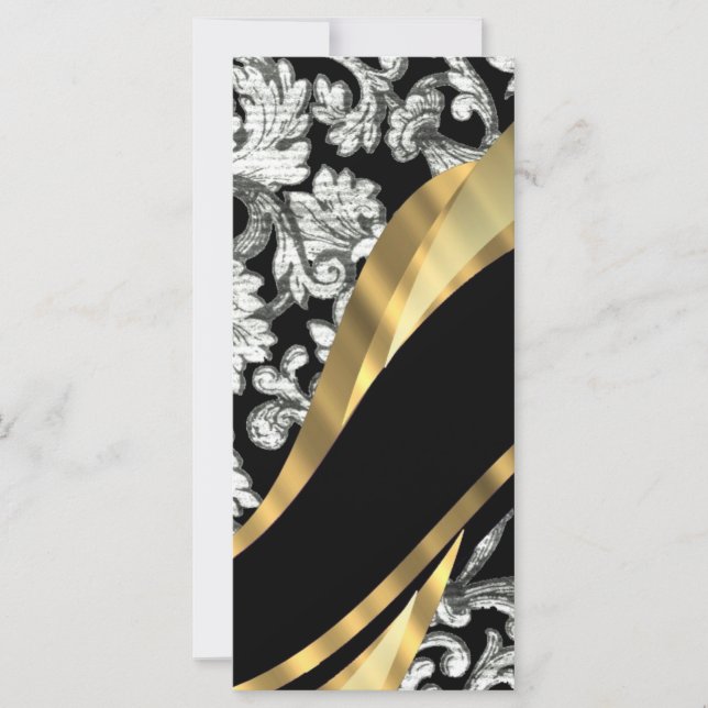 Damasco floral preto e branco (Frente)