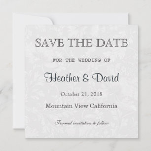 Damasco Floral Salvar a Data Convite de Casamento