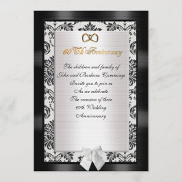 Damasco formal do convite de festas de 60 anos