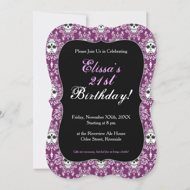 Damasco inoperante - convites chiques do costume (Frente)