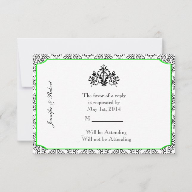 Damasco preto e branco com resposta de destaque ao (Frente)