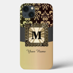 Damasco preto e ouro personalizado