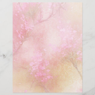 Damasco Rosa e Papel Scrapbook Floral