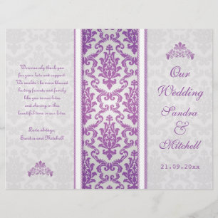 Damasco roxo no programa do casamento de prata