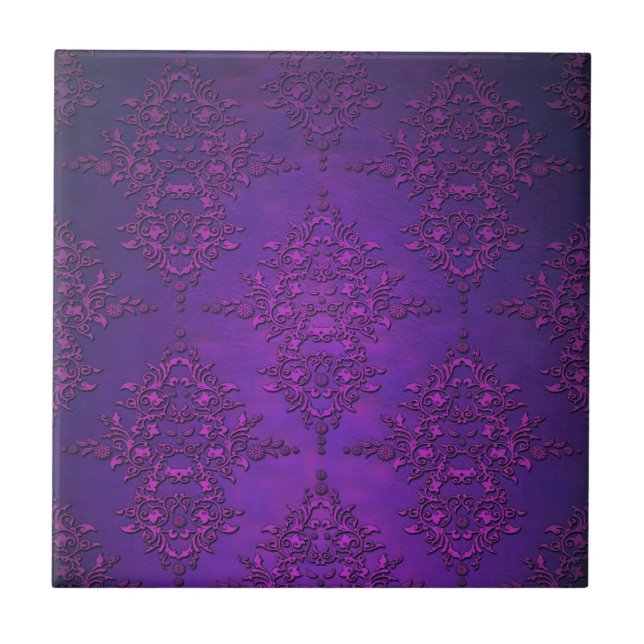 Damasco Roxo Vibrante Chique (Frente)
