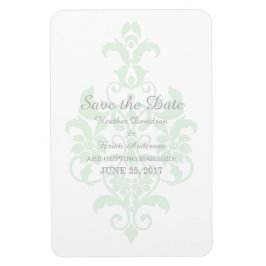 Damasco verde sutil Salve o ímã Flexi de data