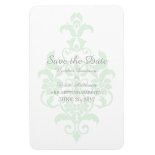 Damasco verde sutil Salve o ímã Flexi de data
