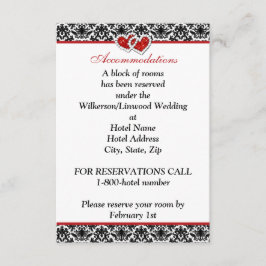 Damasco vermelho branco preto, placa de inserção d