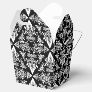Damask 02 Black-White-Take Favor Caixas
