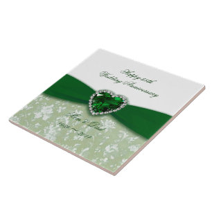 Damask 55º Azulejo de aniversário de casamento