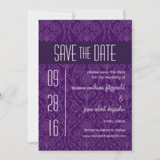 Damask Art Deco Salvar a Data Convite