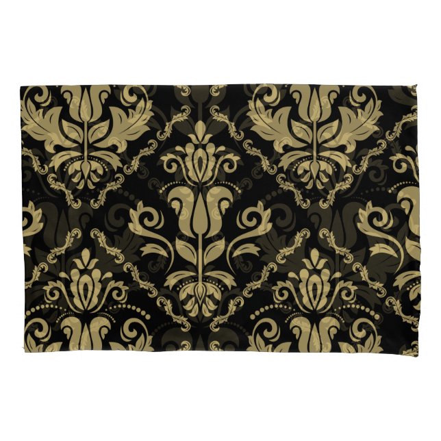 Damask Black Dourado: Ornament Clássico. (Frente)