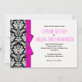 Damask Com Convite De Casamento De Arco Rosa Quent