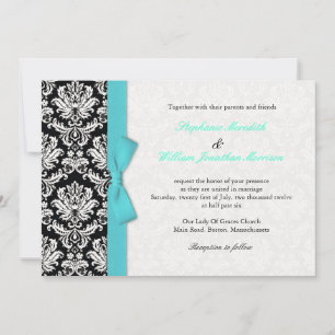 Damask Com Convite Para Casamento De Arco Turquesa