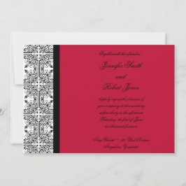 Damask Delight no Convite de Casamento Vermelho Sc