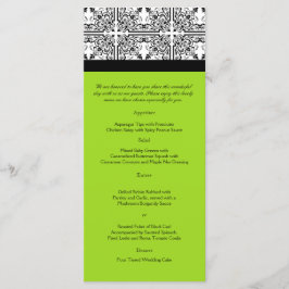 Damask Delight no Menu de Casamento do Verde limão