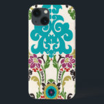 Damask Floral Patternos Plum Turquoise<br><div class="desc">Os padrões florais turquesas, ameixas, verdes e roxos encontram-se num fundo branco para dar vida a esta impressão Erica Vess de junho. Funciona como presente para si mesmo, um amigo ou um membro da família.</div>
