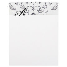 Damask Letterhead Black and White