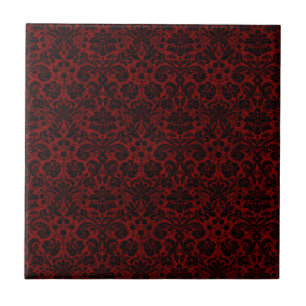Damask Maroon Black