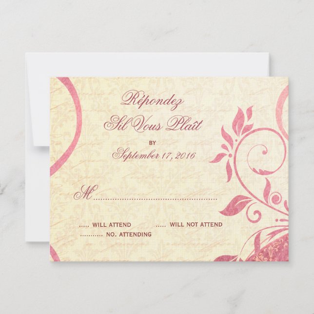 Damask Parisienne - Honeysuckle & Ivory RSVP (Frente)
