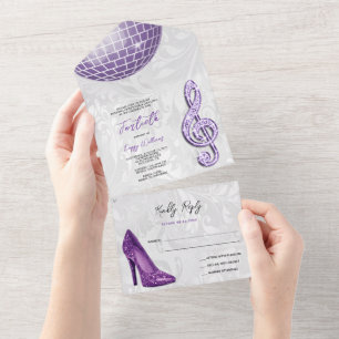 Damask, Purple Stiletto, Music & Disco Ball 40th