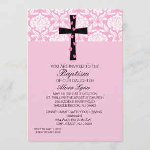 Damask Rosa, Meninas, Convite De Batismo