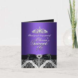 Damask roxo e Arco Doce Dezesseis Cartões de agra