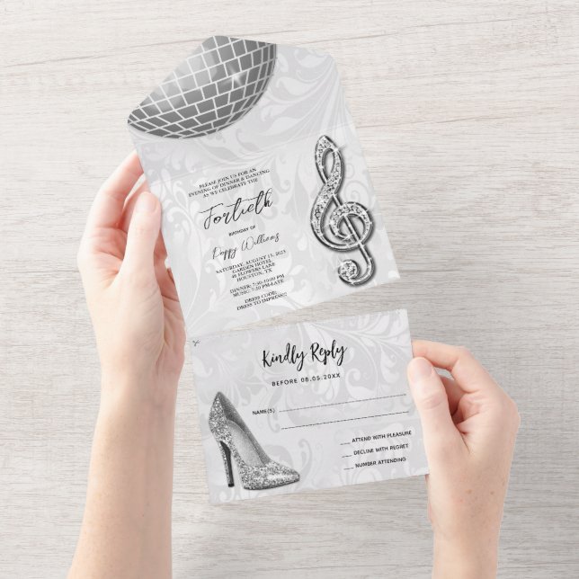 Damask, Silver Stiletto, Music & Disco Ball 40th (Tearaway)