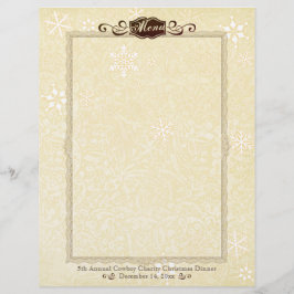 Damask snowflake menu de Natal