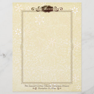 Damask snowflake menu de Natal