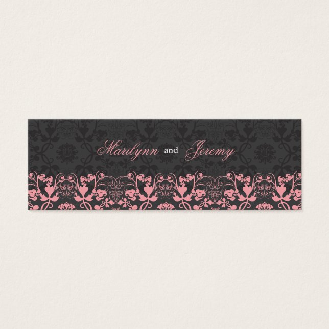 Damask Swirls Lace Black Personalizado Obrigado Ta (Frente)